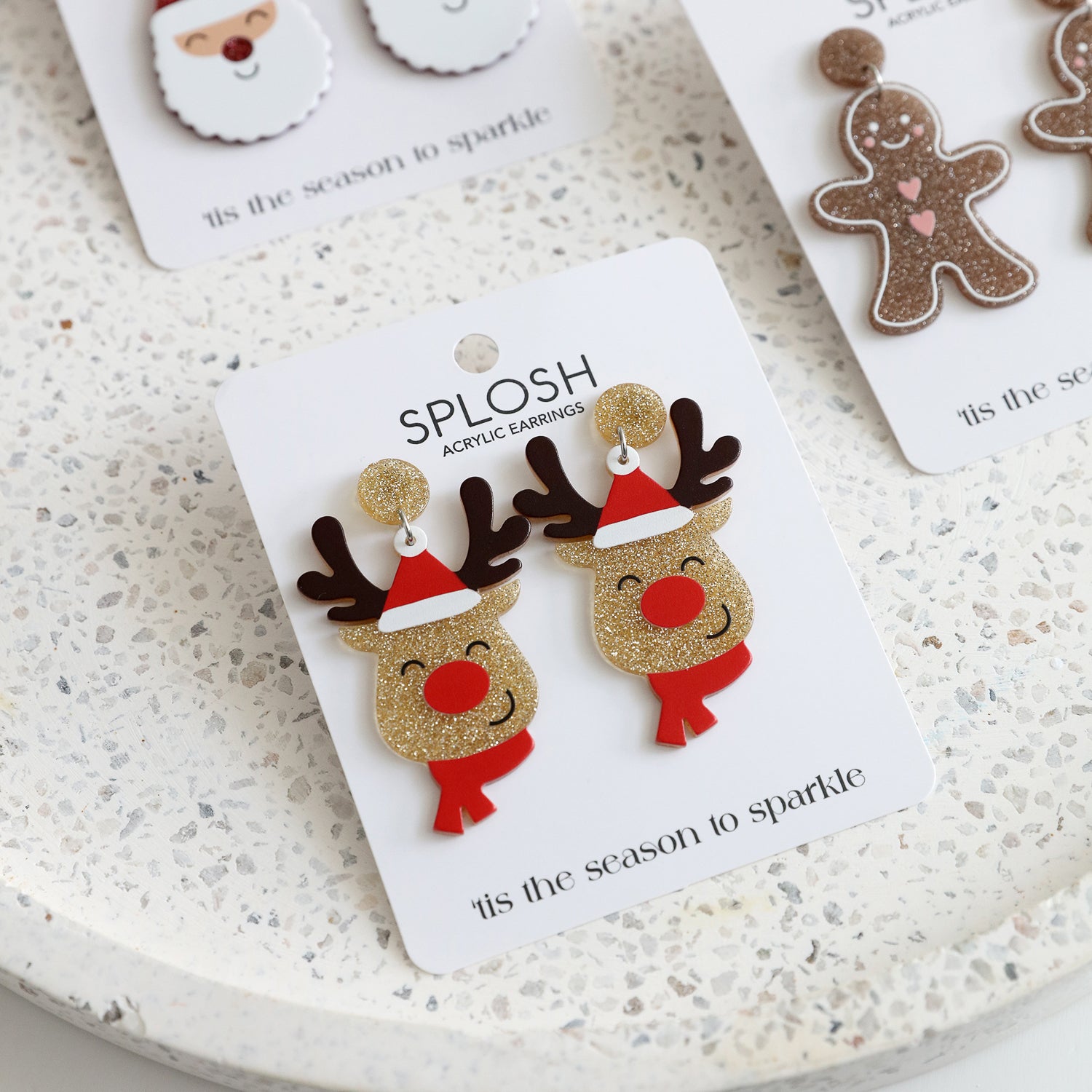 CHRISTMAS EARRINGS RUDOLPH DESIGN