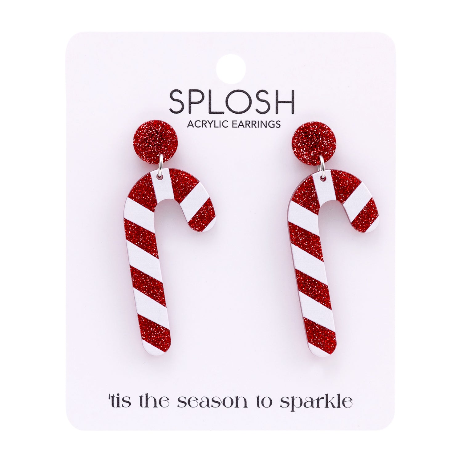 CHRISTMAS EARRINGS CANDY CANE DESIGN