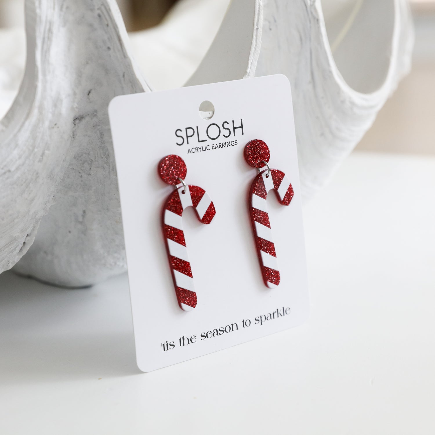 CHRISTMAS EARRINGS CANDY CANE DESIGN