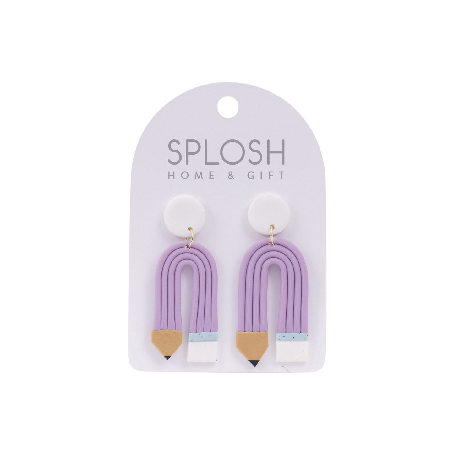 TEACHER EARRINGS PURPLE PENCIL