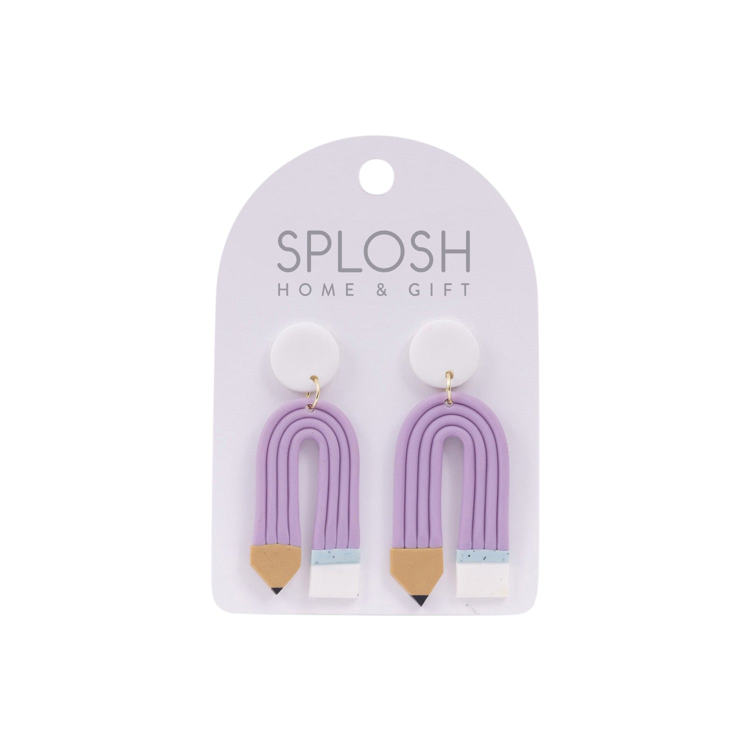 TEACHER EARRINGS PURPLE PENCIL