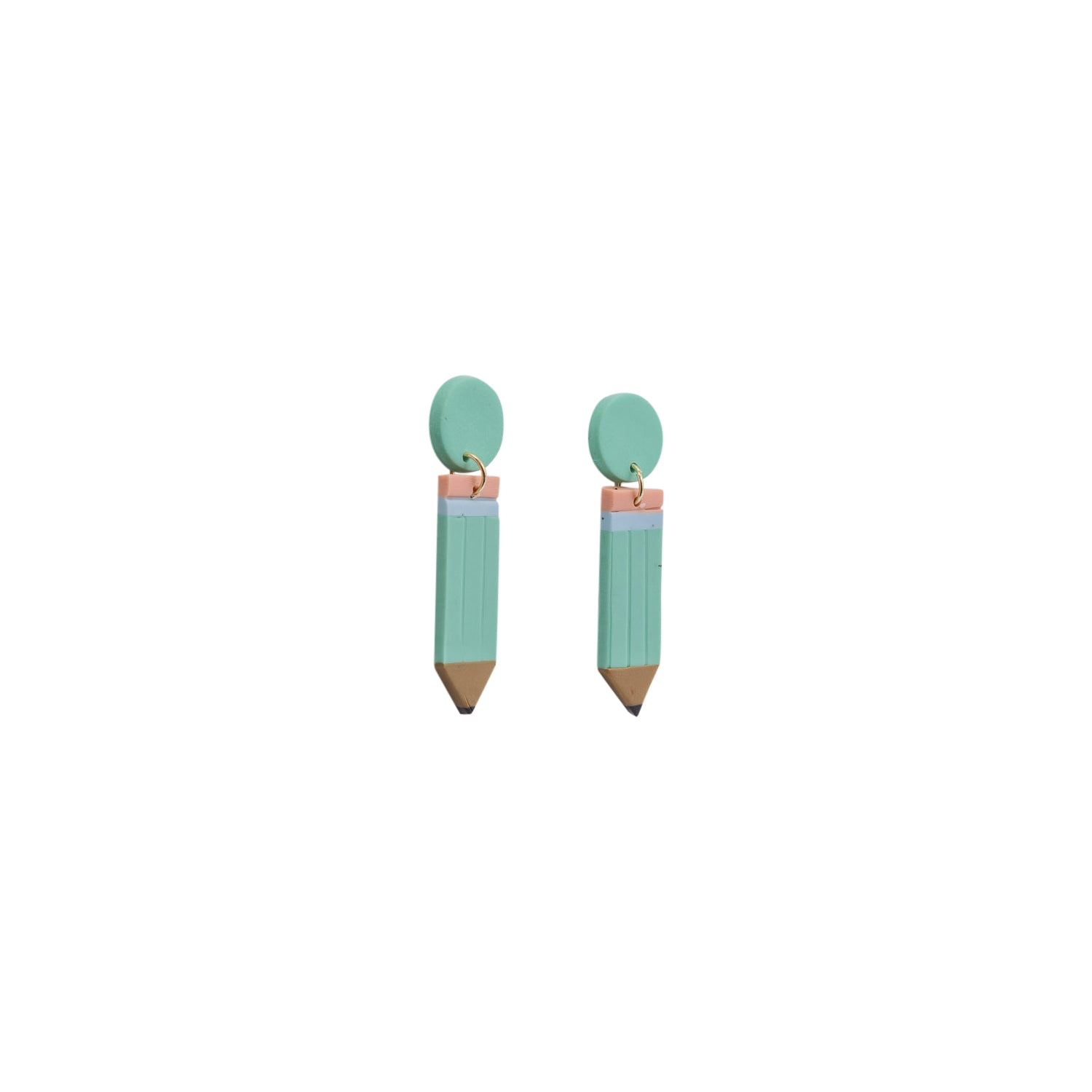 TEACHER EARRINGS MINT PENCIL