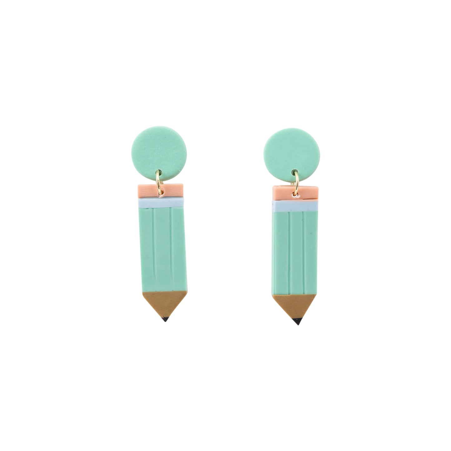 TEACHER EARRINGS MINT PENCIL