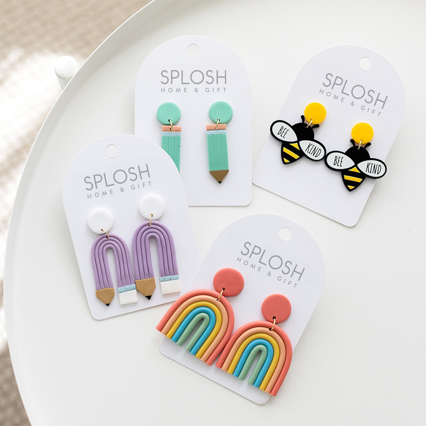 TEACHER EARRINGS RAINBOW