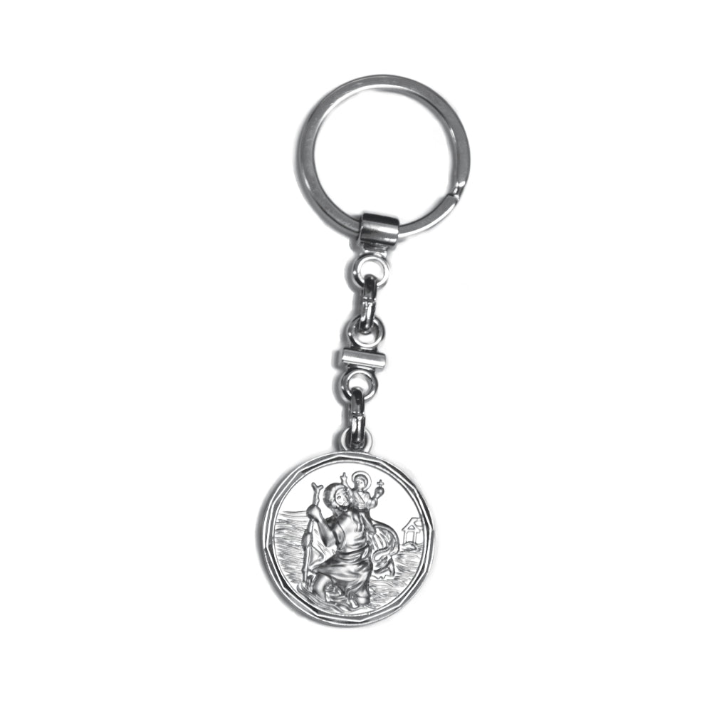 KEYRING ST CHRISTOPHER SILVER