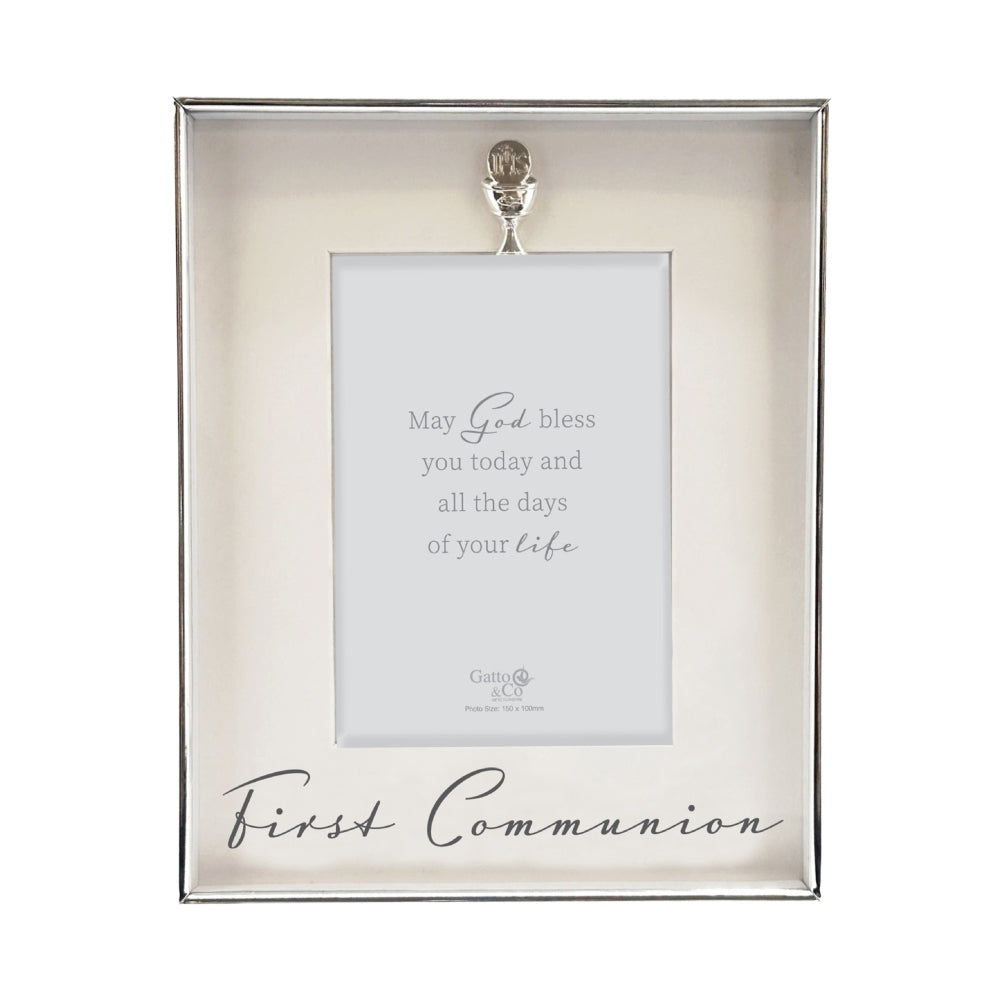 PHOTO FRAME SILVER WITH MOTIFF 6X4 COMMUNION