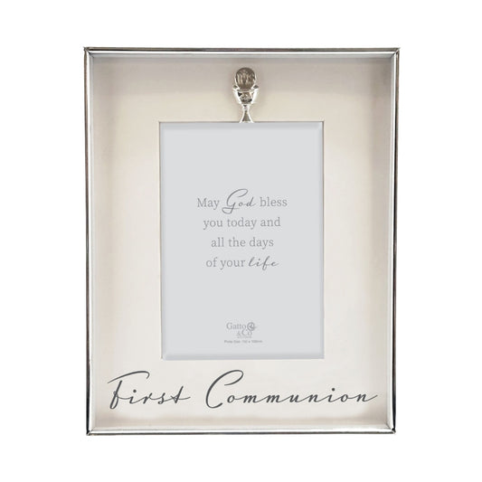 PHOTO FRAME SILVER WITH MOTIFF 6X4 COMMUNION