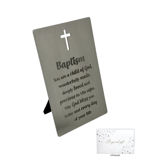 STAINLESS STEEL METAL PLAQUE BAPTISM