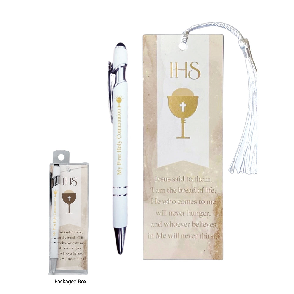 PEN & BOOKMARK WITH TASSLE SET COMMUNION