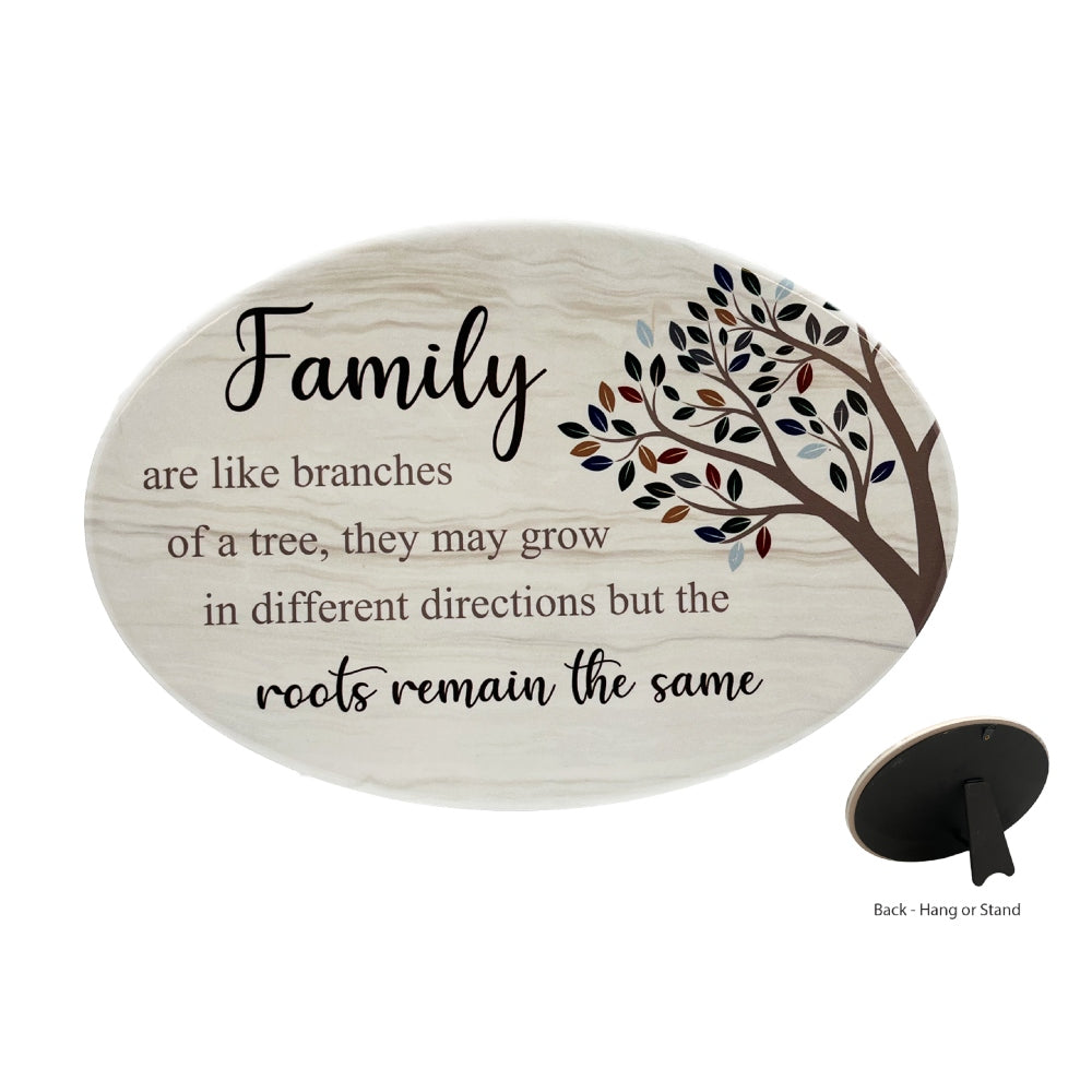 HOME WARMER OVAL CERAMIC PLAQUE FAMILY BRANCHES