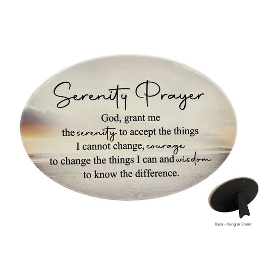 HOME WARMER OVAL CERAMIC PLAQUE SERENITY PRAYER