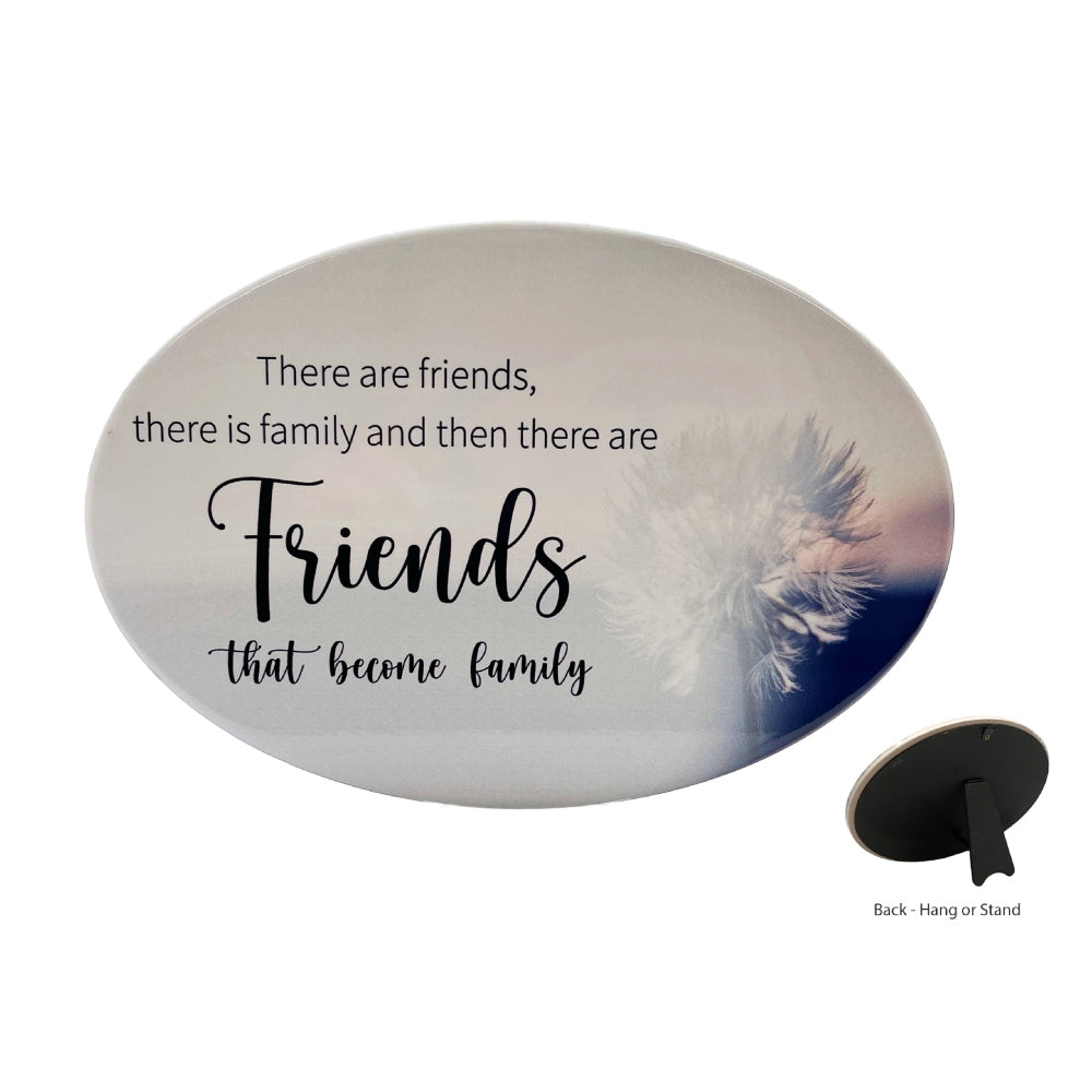 HOME WARMER OVAL CERAMIC PLAQUE FRIENDS