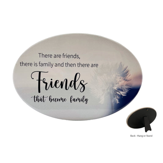 HOME WARMER OVAL CERAMIC PLAQUE FRIENDS