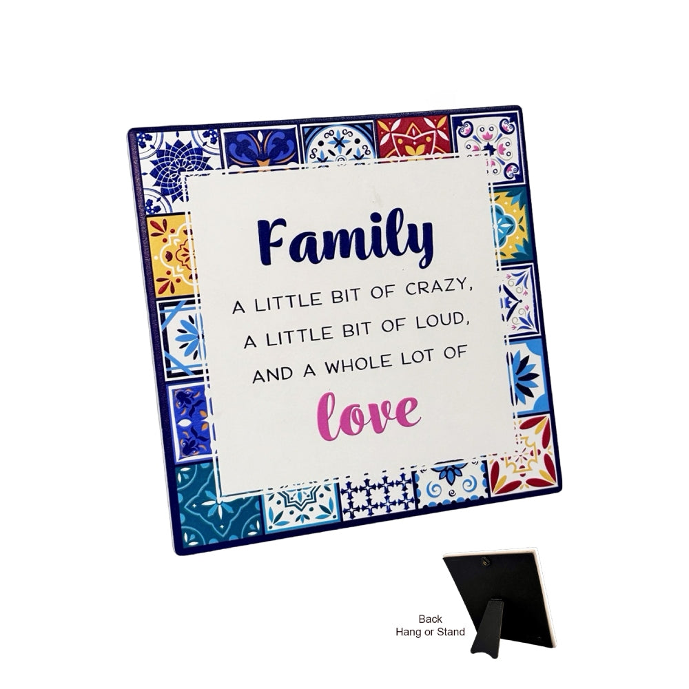 AMALFI CERAMIC PLAQUE WITH VERSE FAMILY