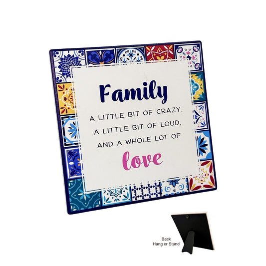 AMALFI CERAMIC PLAQUE WITH VERSE FAMILY