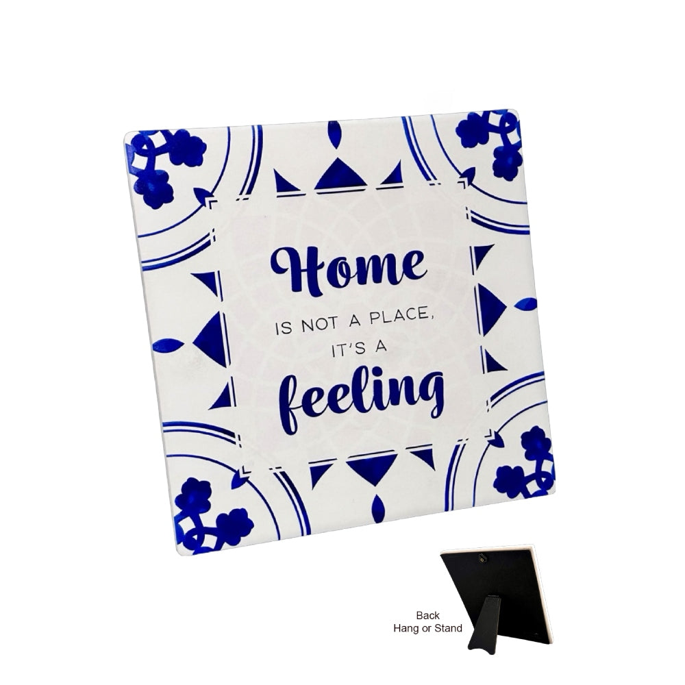 AMALFI CERAMIC PLAQUE WITH VERSE HOME IS A FEELING