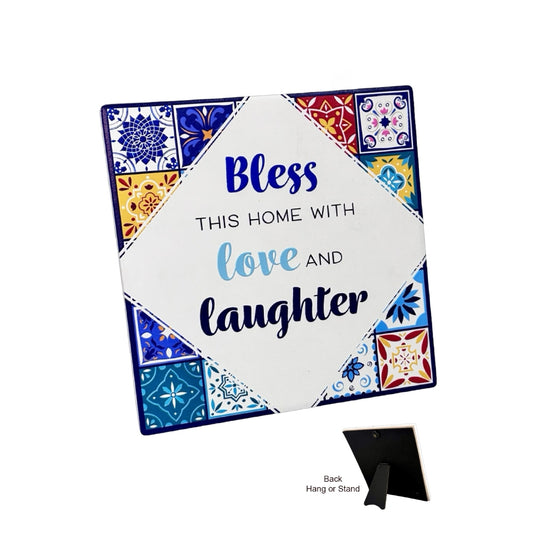 AMALFI CERAMIC PLAQUE WITH VERSE BLESS THIS HOME