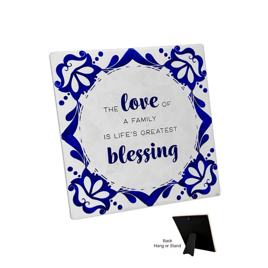 AMALFI CERAMIC PLAQUE WITH VERSE THE LOVE OF A FAMILY