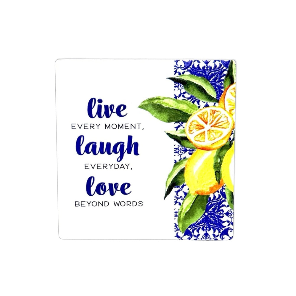 AMALFI CERAMIC MAGNET WITH VERSE LIVE LAUGH LOVE