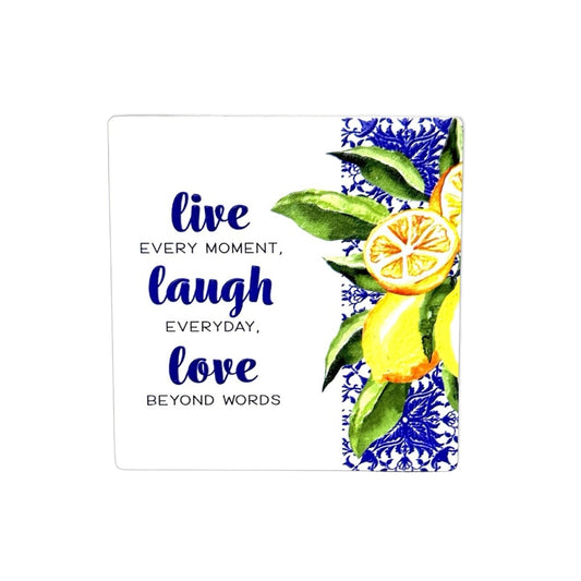 AMALFI CERAMIC MAGNET WITH VERSE LIVE LAUGH LOVE