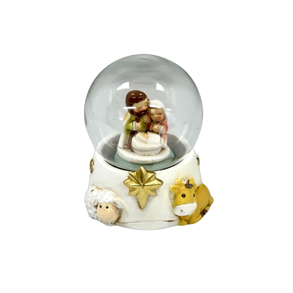 GATTO & CO CHRISTMAS NATIVITY RESIN KIDDIE HOLY FAMILY SNOW GLOBE