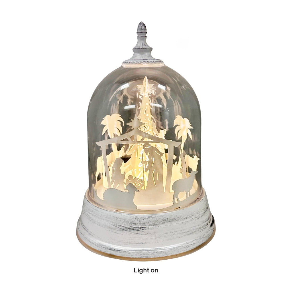 GATTO & CO CHRISTMAS NATIVITY DOME WITH LED LIGHT AND MUSIC