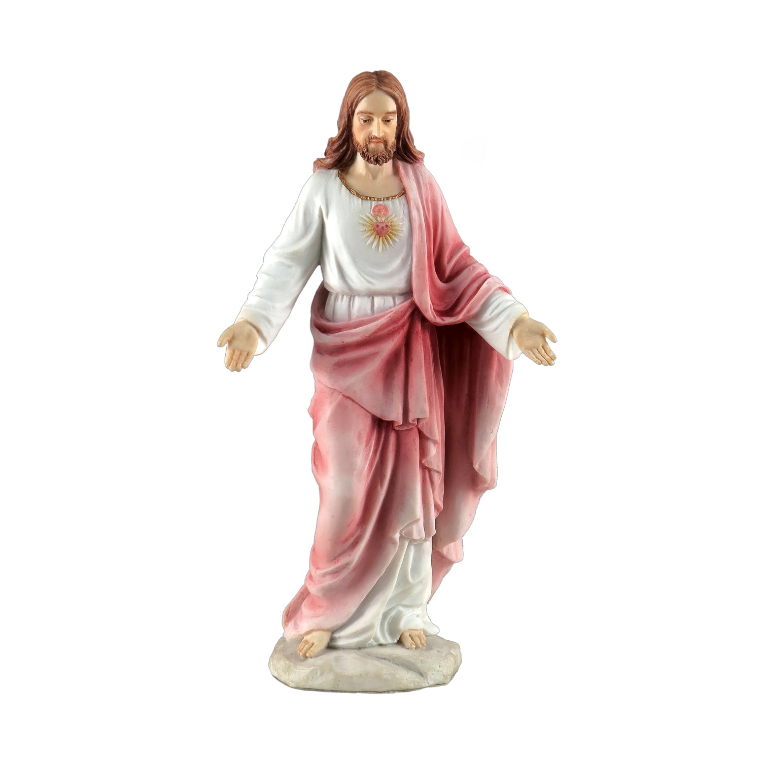 VERONESE DESIGNS FIGURINE COLOURED SACRED HEART JESUS