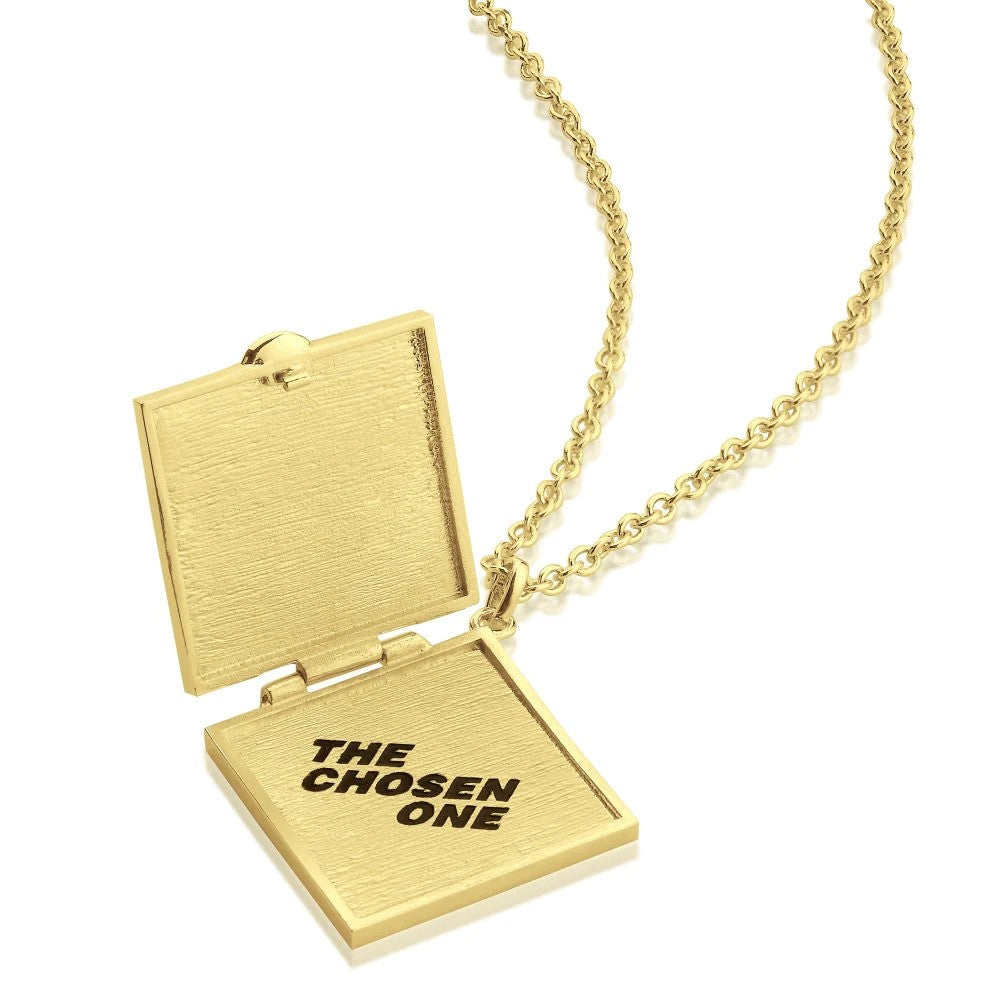 DISNEY COUTURE KINGDOM TOY STORY PIZZA PLANET BOX NECKLACE YELLOW GOLD PLATED