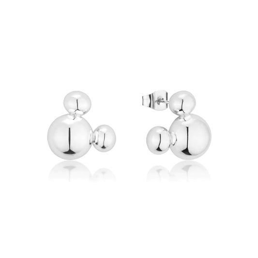 DISNEY 100 COUTURE KINGDOM MICKEY MOUSE STATEMENT BAUBLE STUD EARRINGS WHITE GOLD PLATED