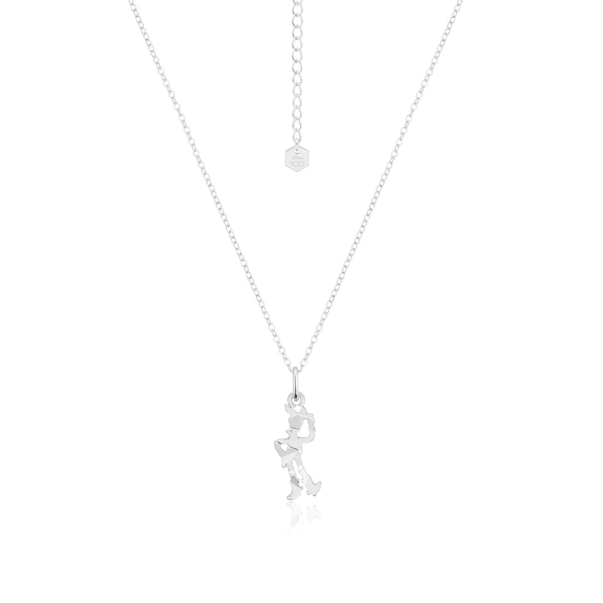 DISNEY 100 COUTURE KINGDOM TOY STORY WOODY FACET CHARM NECKLACE WHITE GOLD PLATED