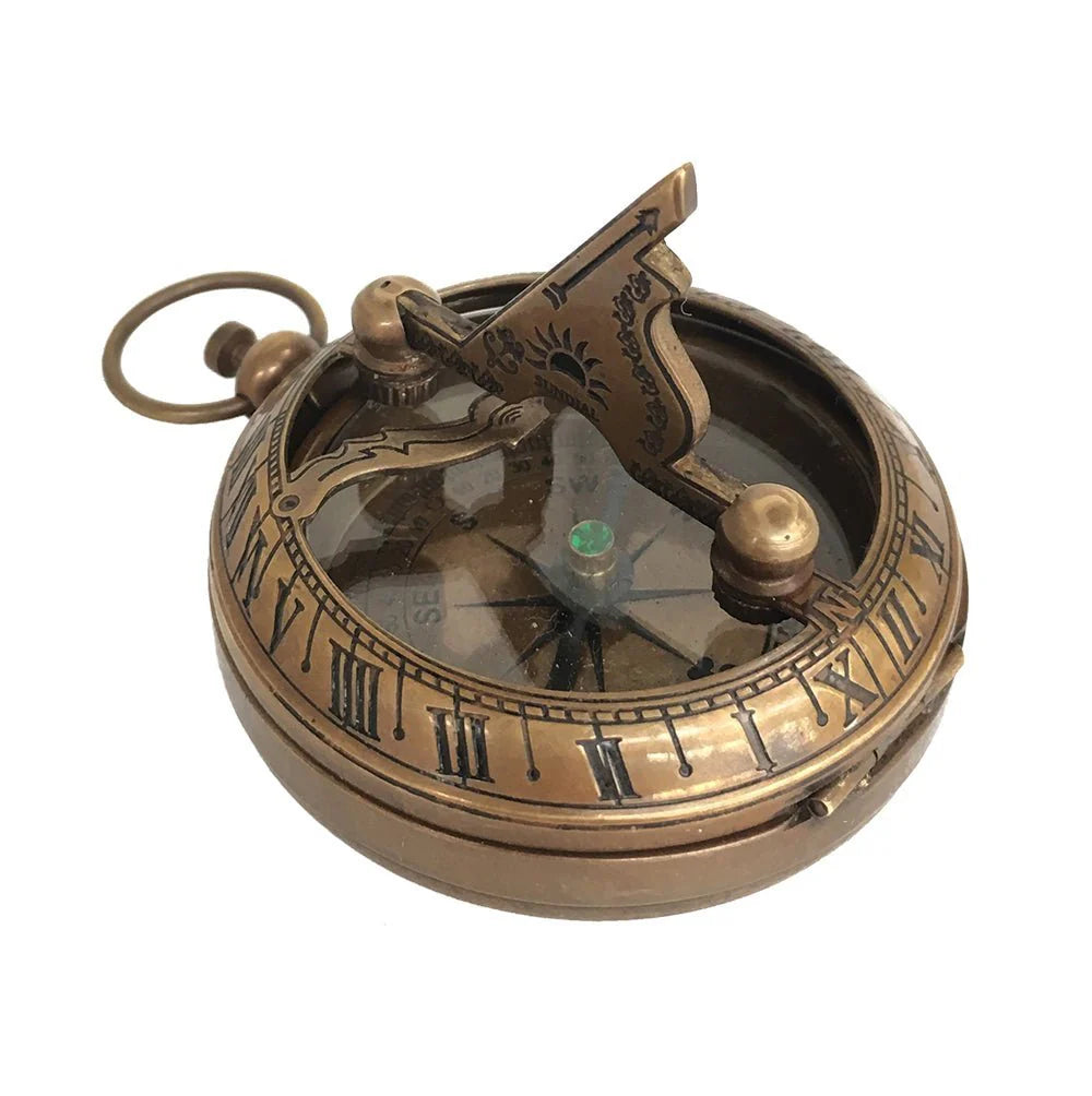 Sundial Metal Push Button Antique Finish