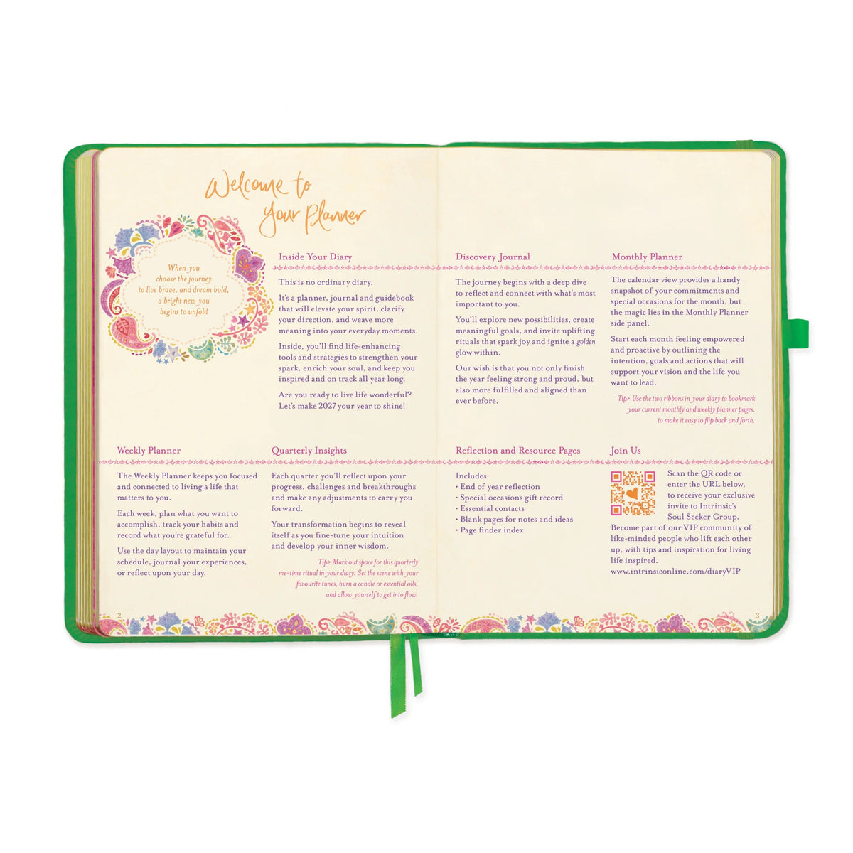Intrinsic 2027 Diary Planner The Year To Rewrite Your Story - Emerald Green