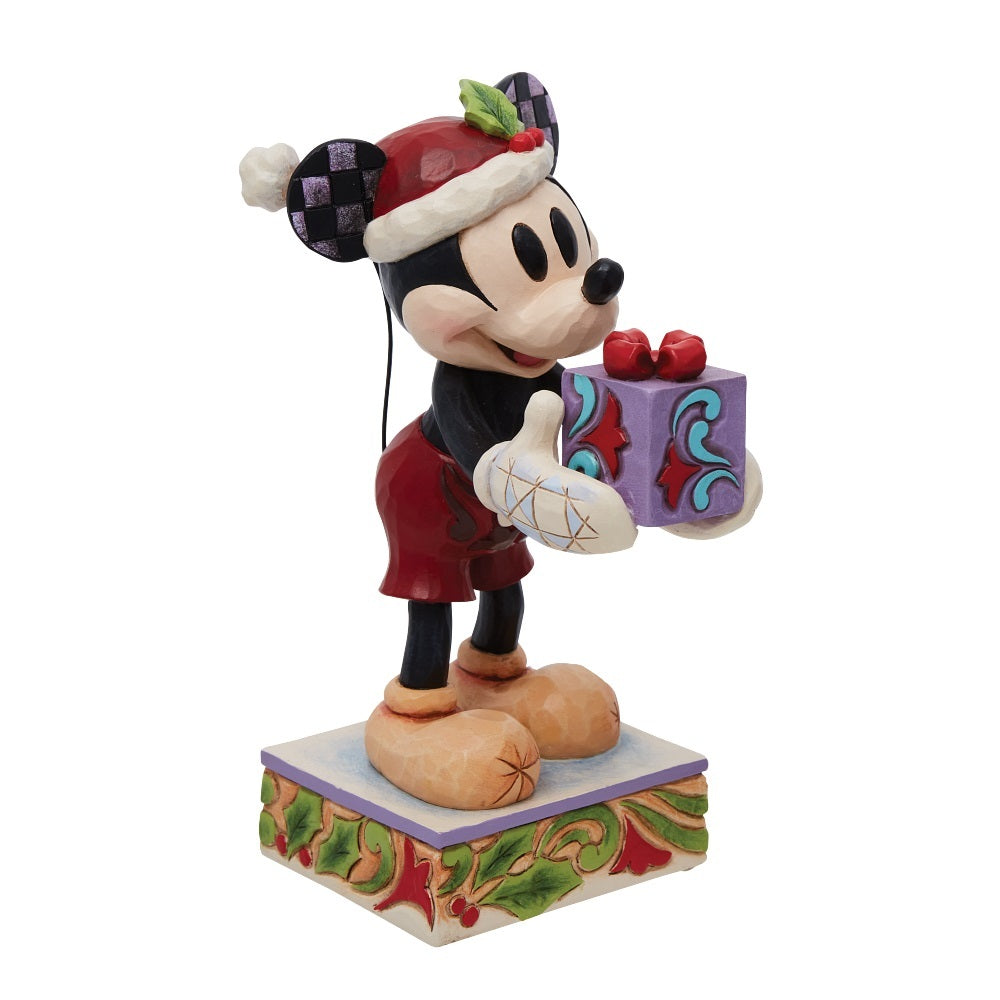 DISNEY TRADITIONS BY JIM SHORE SANTA MICKEY WITH GIFT 16CM