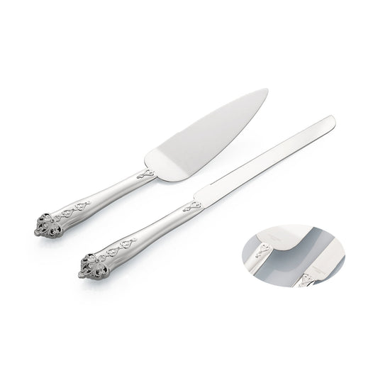 WHITEHILL CAKE KNIFE AND SERVER WITH CRYSTALS SET