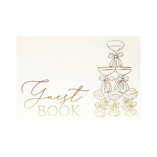 Wedding Guest Book Cream & Gold