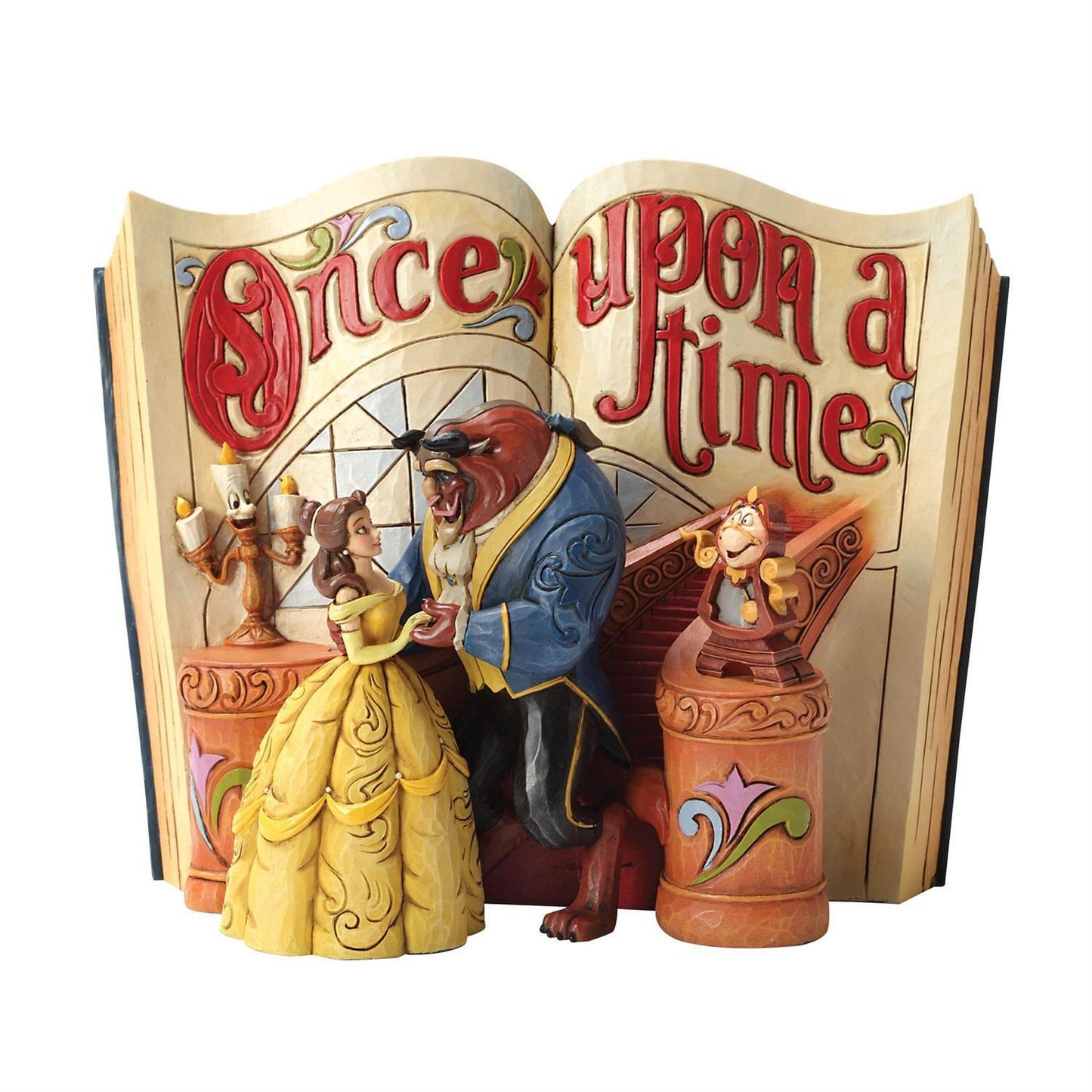 DISNEY TRADITIONS BY JIM SHORE BEAUTY & THE BEAST STORYBOOK 15CM