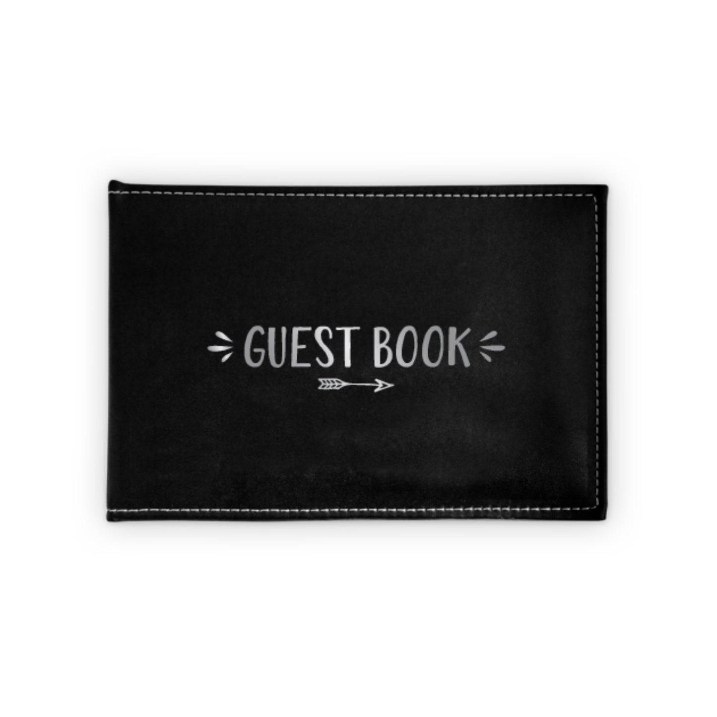 GUEST BOOK BLACK WITH SILVER WRITING