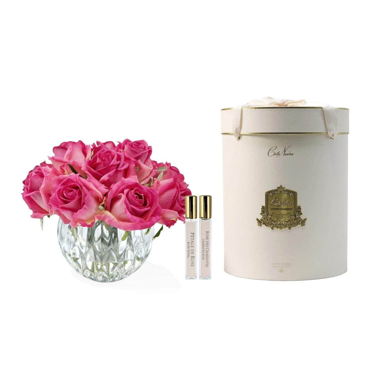 Cote Noire Luxury Round 13 Rose Bud Bouquet Magenta