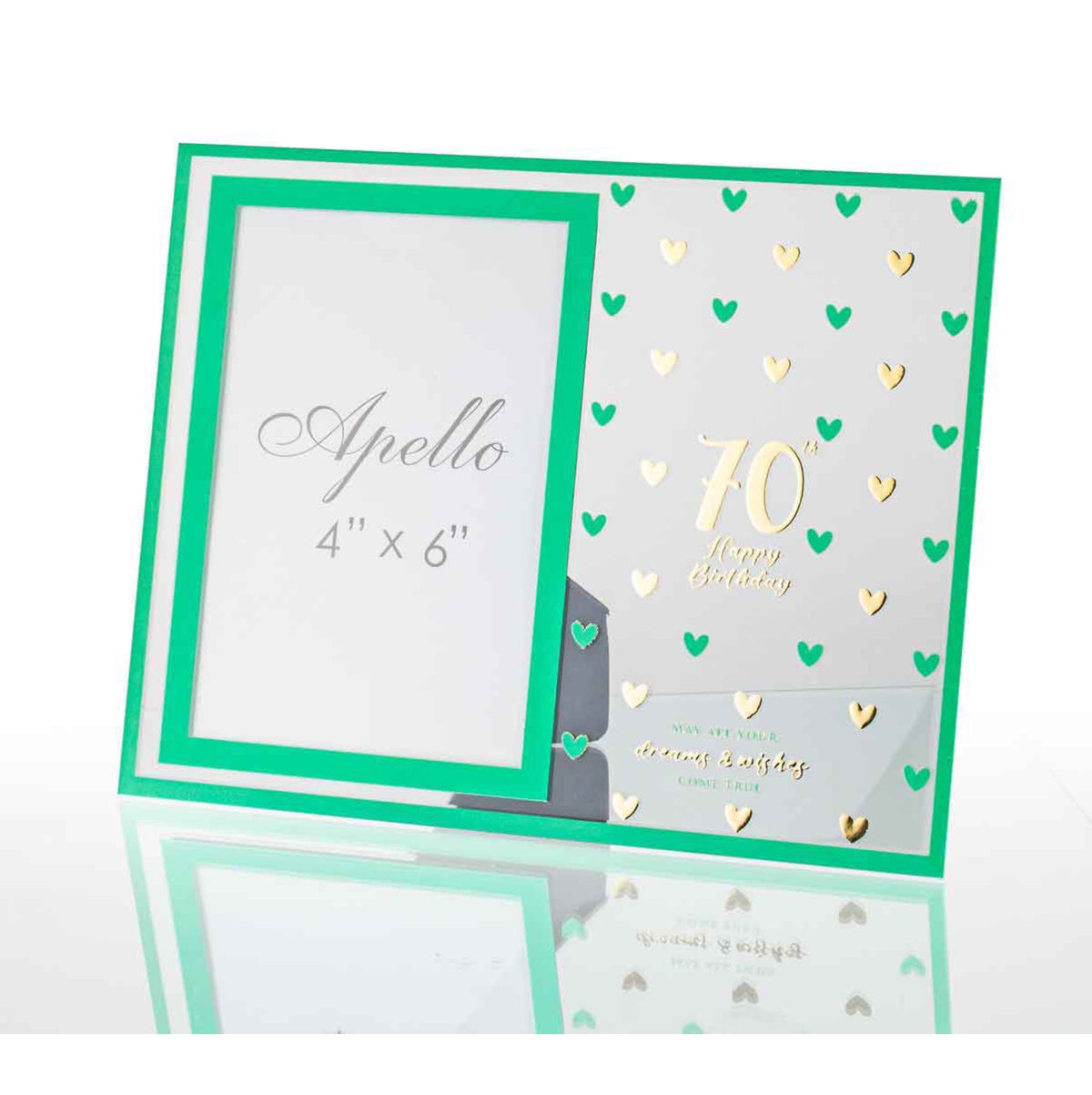 Birthday Photo Frame Glass Sweet Hearts 70th