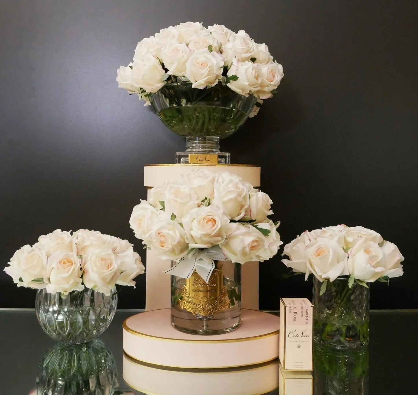 Cote Noire Luxury Round 13 Rose Bud Bouquet Pink Blush