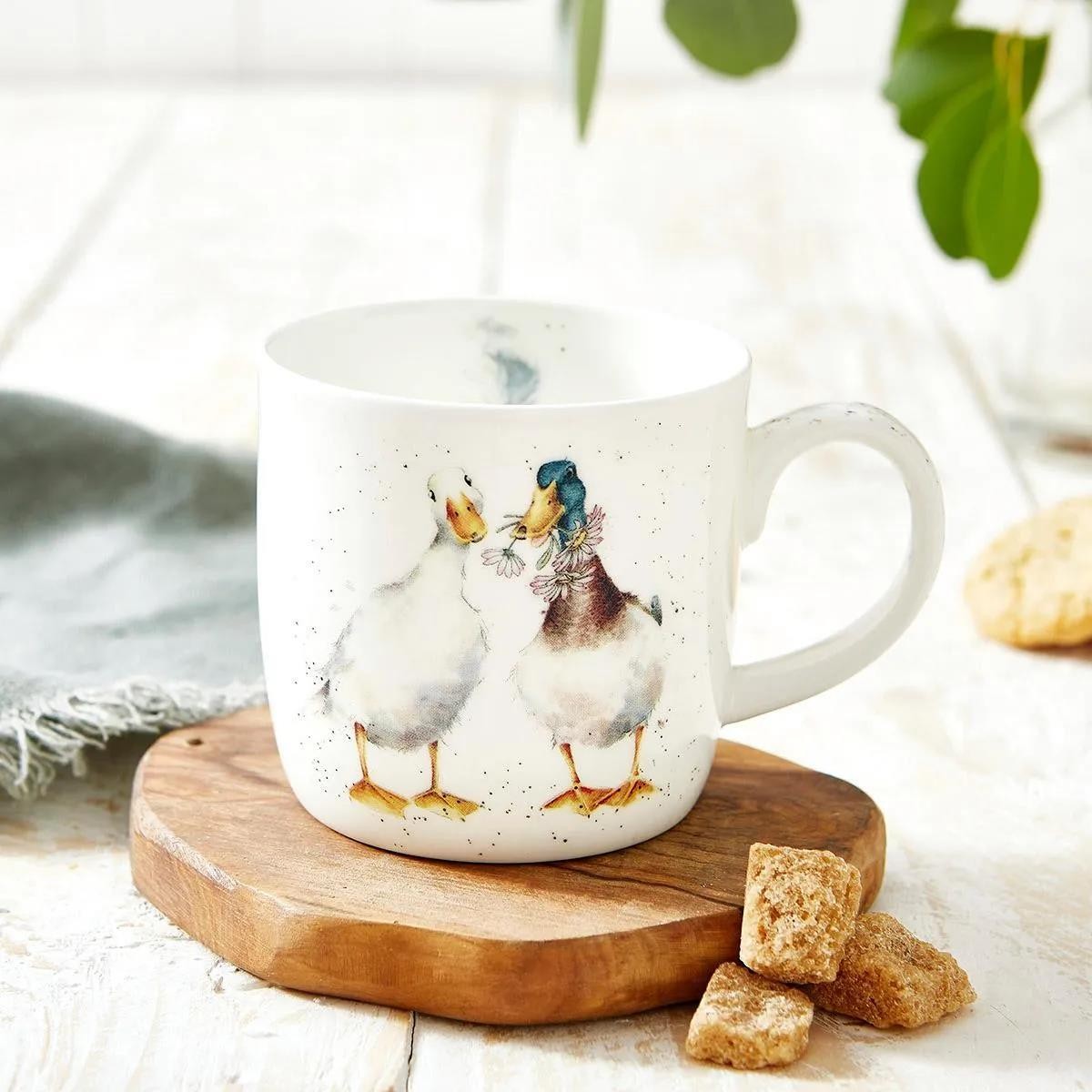 ROYAL WORCESTER WRENDALE MUG DUCK LOVE