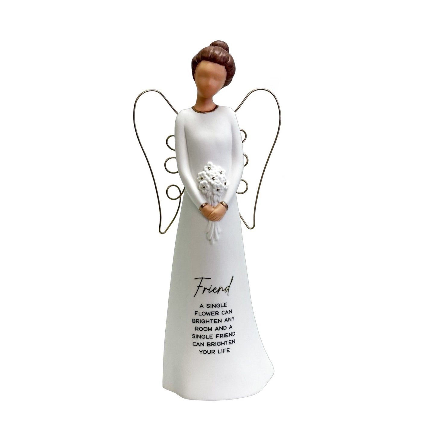 FLOURISH ANGEL CERAMIC WITH WIRE WINGS FRIEND