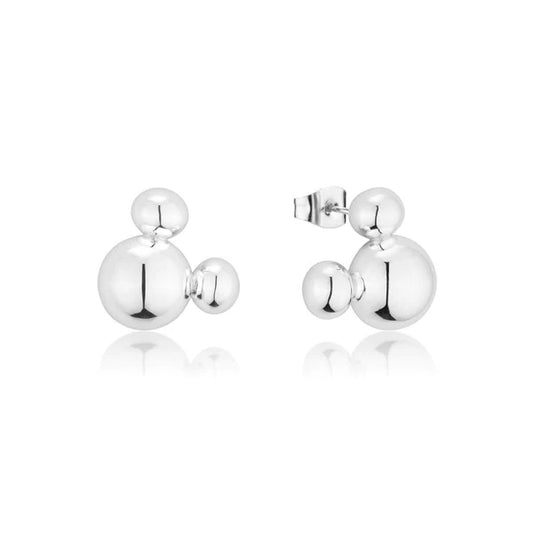 DISNEY 100 COUTURE KINGDOM MICKEY MOUSE STATEMENT BAUBLE STUD EARRINGS WHITE GOLD PLATED