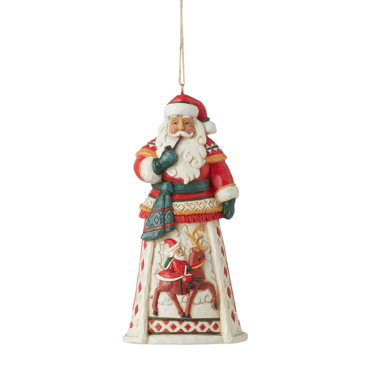 Heartwood Creek By Jim Shore Lapland Santa With Reindeer Scene Hanging Ornament