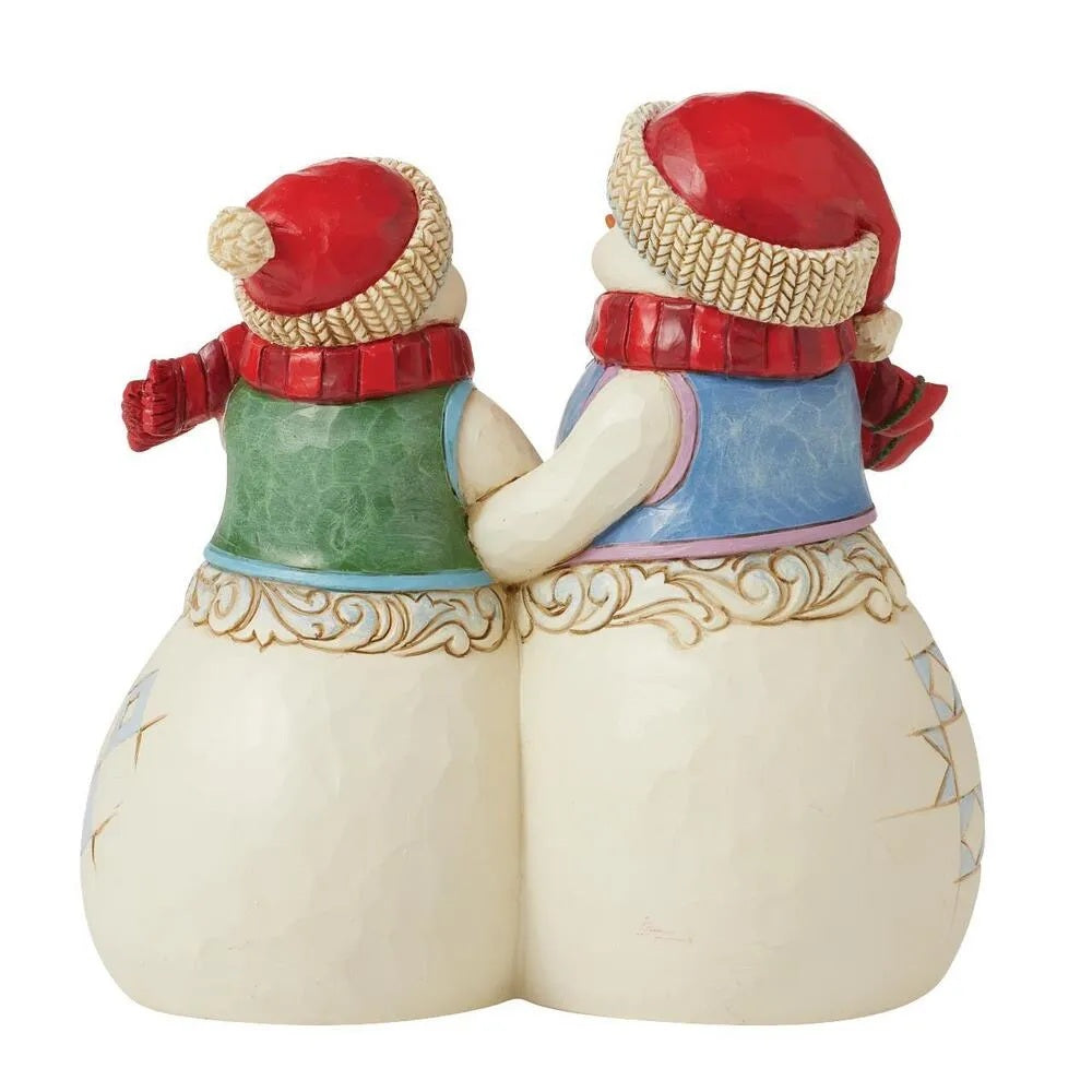 Heartwood Creek By Jim Shore Snowman Couple With Dog Figurine