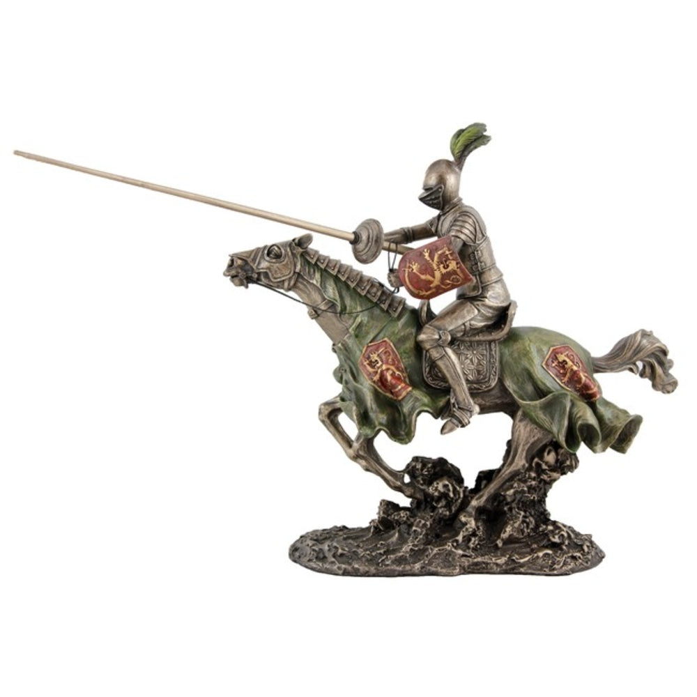VERONESE DESIGNS BRONZE FIGURINE MEDIEVAL KNIGHT JOUSTING