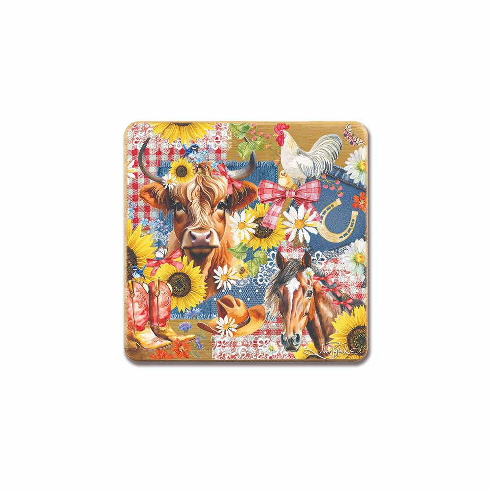Lisa Pollock Bamboo Coasters Set Of Four Country Collection