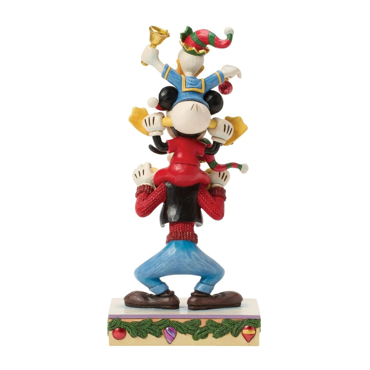 DISNEY TRADITIONS BY JIM SHORE CHRISTMAS MICKEY DONALD & GOOFY STACKED