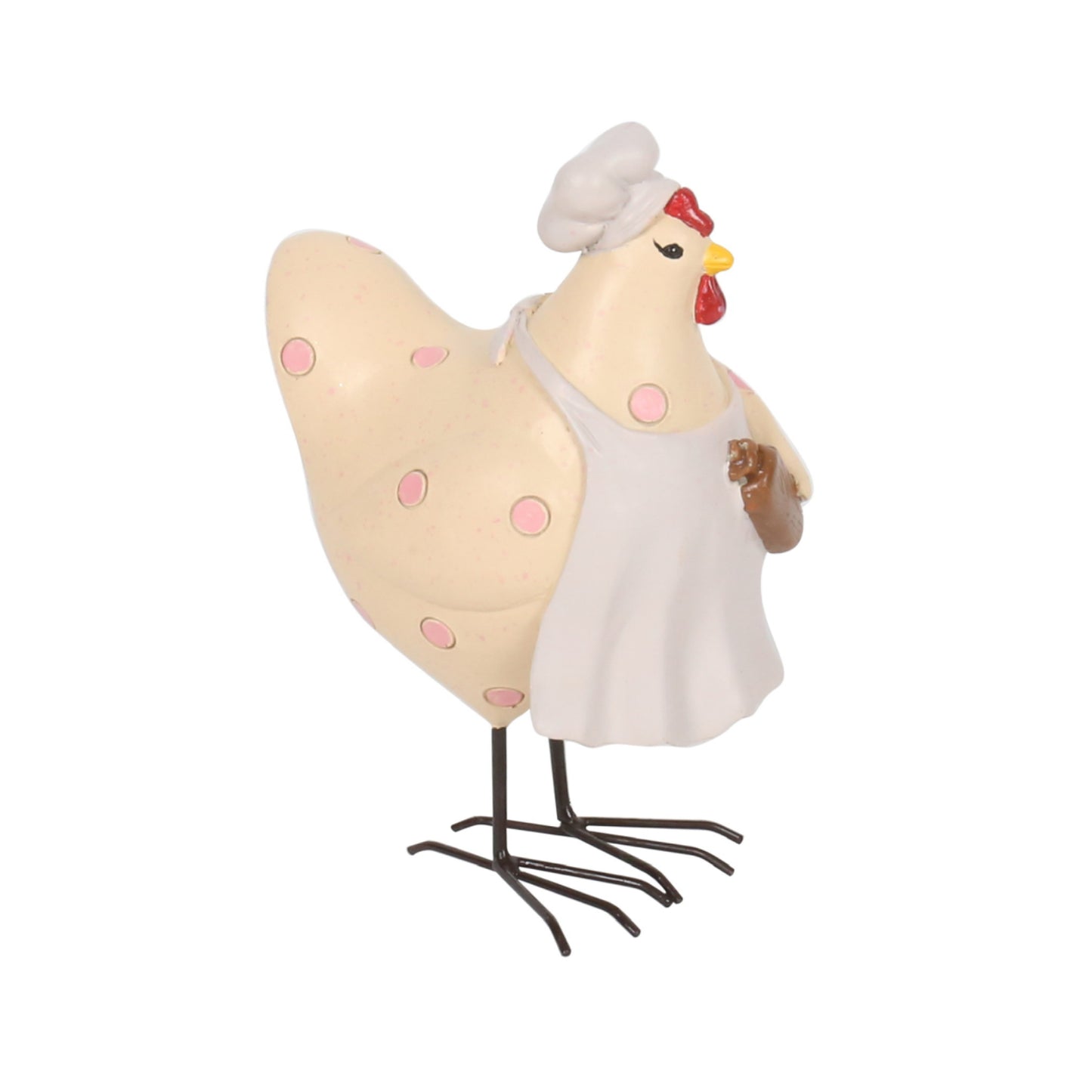 RESIN CHICKEN FIGURINE BETTY "BAKING THE WORLD A BETTER PLACE"