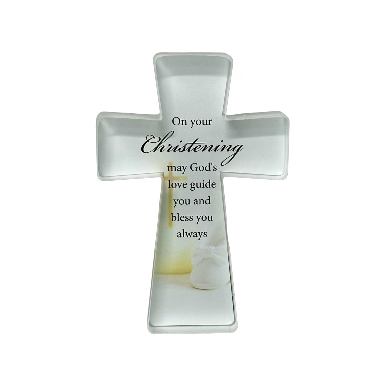 SENTIMENTAL GLASS CROSS CHRISTENING